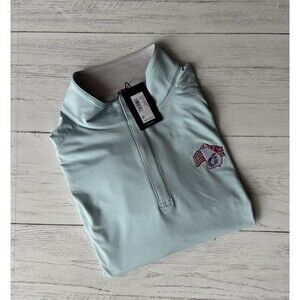 Peter Millar Stealth Performance Quarter Zip Blue Spruce MS25XK60 L NWT $135